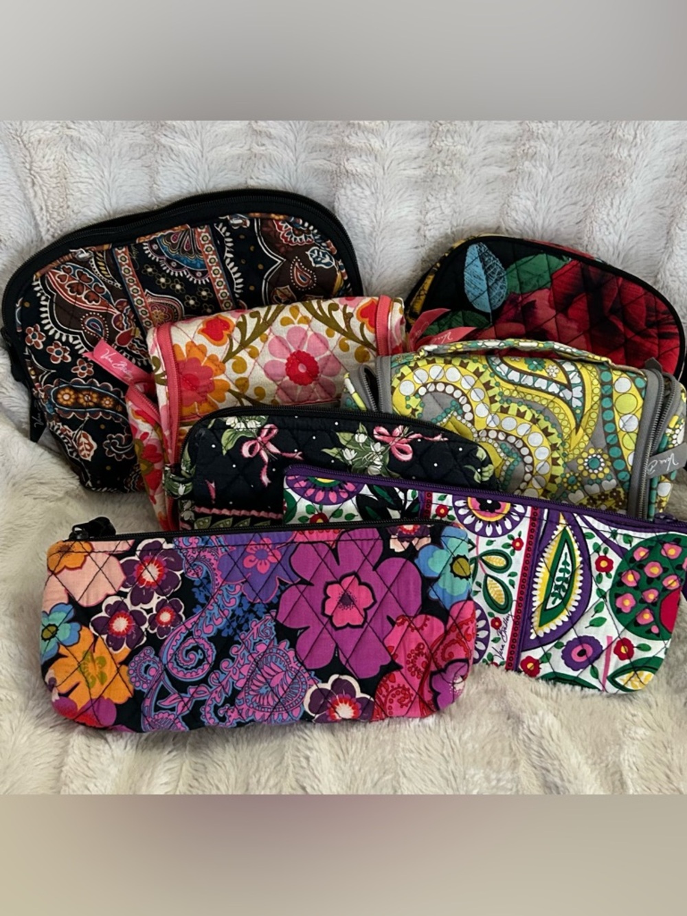 Vera Bradley Cosmetic Bag Bundle - Set of 7